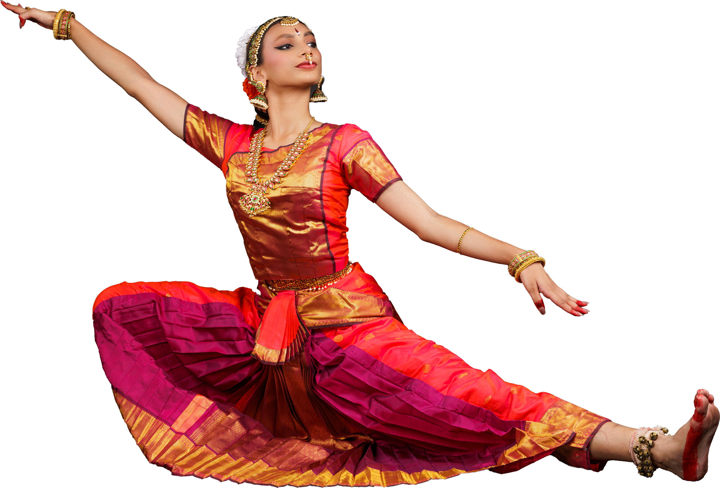 Vibrant footwork in traditional costume.